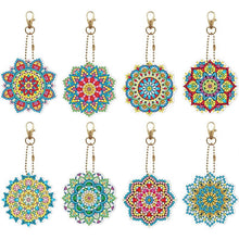 Load image into Gallery viewer, 5D Diamond Painting Keychain Mandala 8 Pieces