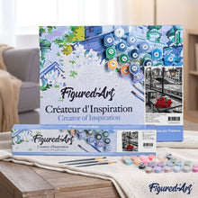 Load image into Gallery viewer, paint by numbers | Terrace and Bouquet of Roses | cities flowers intermediate romance | FiguredArt