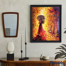 Load image into Gallery viewer, paint by numbers | Autumn Forest and Woman with Umbrella | advanced romance | FiguredArt