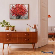 Load image into Gallery viewer, paint by numbers | Abstract Red Flowers | flowers intermediate | FiguredArt