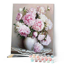 Load image into Gallery viewer, paint by numbers | Vase of Peonies | advanced flowers | FiguredArt