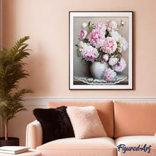 Load image into Gallery viewer, paint by numbers | Vase of Peonies | advanced flowers | FiguredArt