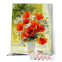 Load image into Gallery viewer, paint by numbers | Red Flowers and Daisies | flowers intermediate | FiguredArt
