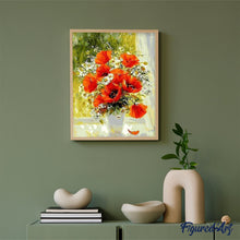 Load image into Gallery viewer, paint by numbers | Red Flowers and Daisies | flowers intermediate | FiguredArt