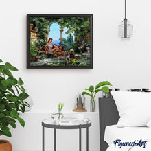 Load image into Gallery viewer, paint by numbers | Reclining Woman and Leopard | advanced landscapes leopards romance | FiguredArt