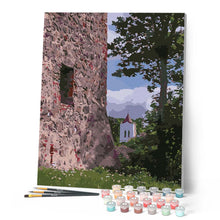 Load image into Gallery viewer, paint by numbers | Medieval building | advanced landscapes trees | FiguredArt