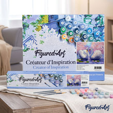 Load image into Gallery viewer, paint by numbers | Swans on the Water | advanced animals birds swans | FiguredArt