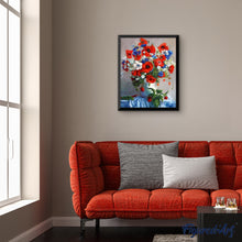 Load image into Gallery viewer, paint by numbers | Red Roses in a White Vase | flowers intermediate | FiguredArt