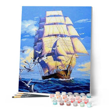Load image into Gallery viewer, paint by numbers | Boat and Seagulls | advanced ships and boats | FiguredArt