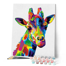 Load image into Gallery viewer, paint by numbers | Giraffe Pop Art | animals beginners easy giraffes Pop Art | FiguredArt