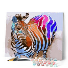 Load image into Gallery viewer, paint by numbers | Rainbow Zebra | animals easy zebras | FiguredArt