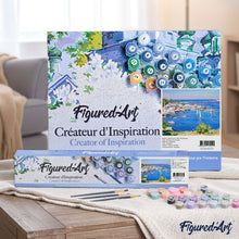 Load image into Gallery viewer, paint by numbers | View of a Greek Harbor | advanced landscapes ships and boats | FiguredArt