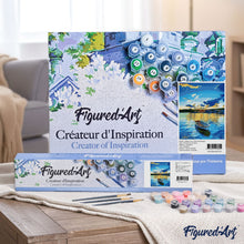 Load image into Gallery viewer, paint by numbers | Small boat at Sunrise | easy landscapes | FiguredArt