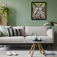 Load image into Gallery viewer, paint by numbers | Owl with Orange Eyes Portrait | advanced animals owls | FiguredArt