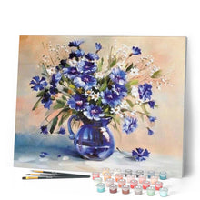 Load image into Gallery viewer, paint by numbers | Blue Vase with Sapphire | advanced flowers | FiguredArt