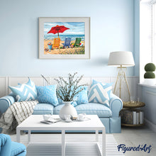 Load image into Gallery viewer, paint by numbers | Beach Chairs | easy landscapes | FiguredArt
