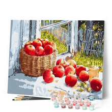 Load image into Gallery viewer, paint by numbers | Basket of Red Apples | intermediate kitchen | FiguredArt