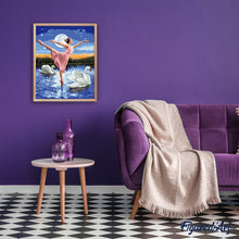 Load image into Gallery viewer, paint by numbers | Swan Lake and Full Moon | birds dance intermediate swans | FiguredArt