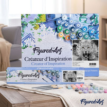 Load image into Gallery viewer, paint by numbers | Leopard Black And White | animals intermediate leopards | FiguredArt