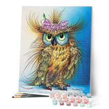 Load image into Gallery viewer, paint by numbers | Colorful Pretty Owl | advanced animals owls | FiguredArt