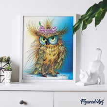 Load image into Gallery viewer, paint by numbers | Colorful Pretty Owl | advanced animals owls | FiguredArt