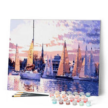 Load image into Gallery viewer, paint by numbers | Marina Bay | intermediate ships and boats | FiguredArt