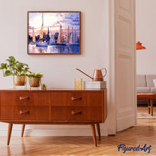 Load image into Gallery viewer, paint by numbers | Marina Bay | intermediate ships and boats | FiguredArt