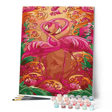 Load image into Gallery viewer, paint by numbers | Pink flamingos | animals birds flamingos intermediate | FiguredArt