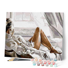 Load image into Gallery viewer, paint by numbers | Rest facing the Sea | easy nude | FiguredArt
