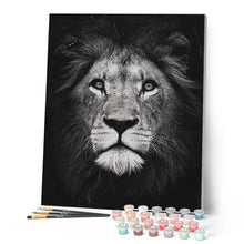 Load image into Gallery viewer, paint by numbers | Lion Head Black And White | advanced animals lions | FiguredArt