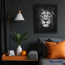 Load image into Gallery viewer, paint by numbers | Lion Head Black And White | advanced animals lions | FiguredArt