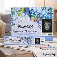 Load image into Gallery viewer, paint by numbers | Lion Head Black And White | advanced animals lions | FiguredArt