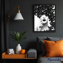 Load image into Gallery viewer, paint by numbers | Butterfly Beauty | animals butterflies intermediate portrait | FiguredArt
