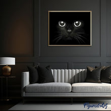 Load image into Gallery viewer, paint by numbers | Black Cat Head | animals cats intermediate | FiguredArt