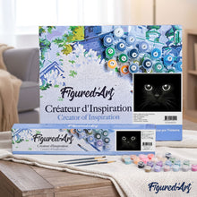Load image into Gallery viewer, paint by numbers | Black Cat Head | animals cats intermediate | FiguredArt