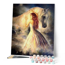 Load image into Gallery viewer, paint by numbers | Girl And Horse | advanced animals horses | FiguredArt