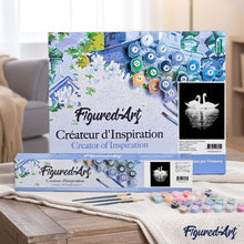 Load image into Gallery viewer, paint by numbers | White Swans in the Night | animals birds intermediate swans | FiguredArt