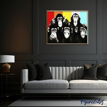 Load image into Gallery viewer, paint by numbers | Chimpanzees | animals intermediate monkeys | FiguredArt