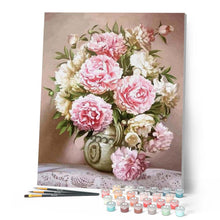 Load image into Gallery viewer, paint by numbers | Pink and White Flowers | flowers intermediate | FiguredArt