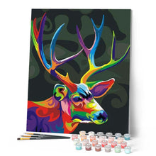 Load image into Gallery viewer, paint by numbers | Colorful Deer Pop Art | animals deer easy Pop Art | FiguredArt