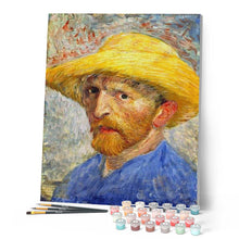 Load image into Gallery viewer, paint by numbers | Van Gogh Self-Portrait with Straw Hat | advanced famous paintings van gogh | FiguredArt