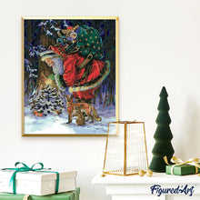 Load image into Gallery viewer, paint by numbers | Santa Claus carrying Gifts | intermediate landscapes | FiguredArt