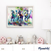 Load image into Gallery viewer, paint by numbers | Galloping Horses | advanced animals horses | FiguredArt