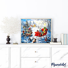 Load image into Gallery viewer, paint by numbers | Christmas Gifts on a Snowy day | christmas intermediate | FiguredArt