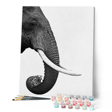 Load image into Gallery viewer, paint by numbers | Dark gray Elephant | advanced animals elephants | FiguredArt