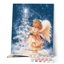 Load image into Gallery viewer, paint by numbers | Angel during Christmas | christmas intermediate religion | FiguredArt