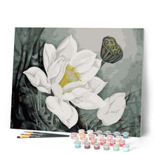 Load image into Gallery viewer, paint by numbers | White Lotus | easy flowers | FiguredArt