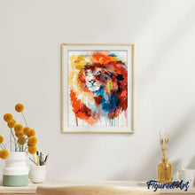 Load image into Gallery viewer, paint by numbers | Flamboyant Lion | animals intermediate lions | FiguredArt