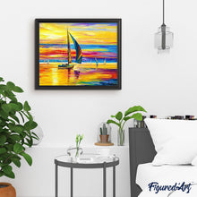 Load image into Gallery viewer, paint by numbers | Sunset Seaview | advanced landscapes ships and boats | FiguredArt