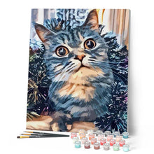 Load image into Gallery viewer, paint by numbers | Cat in Style | animals cats intermediate | FiguredArt